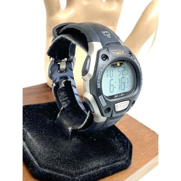 Timex Men's Watch T5E901 Ironman Quartz 38mm Digital Indiglo Black Rubber Strap - Picture 14 of 14